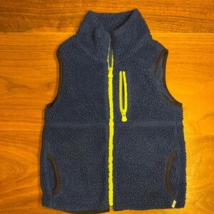 Gap Kids Boys Sherpa Fleece Vest Size 4 Blue Full Zip Jacket
